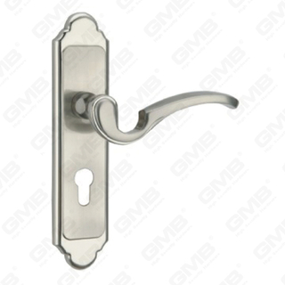 ידית דלת למשוך דלת עץ ידית מנעול ידית דלת על צלחת למנעול שקע על ידי סגסוגת אבץ או ידית לוחית דלת פלדה (ZM588101-K)