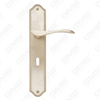 ידיות פליז ידית חומרה לדלת עץ מנעול ידית דלת על צלחת עבור מנעול שקע (B-PM9974-SN)