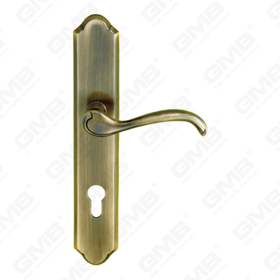 ידיות פליז ידית חומרה לדלת עץ מנעול ידית דלת על צלחת עבור מנעול שקע (B-PM0201-AB)