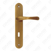 ידיות פליז ידית חומרה לדלת עץ מנעול ידית דלת על צלחת עבור מנעול שקע (B-PM9889-AB)