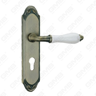 ידית דלת למשוך דלת עץ ידית מנעול ידית דלת על צלחת למנעול שקע על ידי סגסוגת אבץ או ידית לוחית דלת פלדה (ZM465110-DAB)