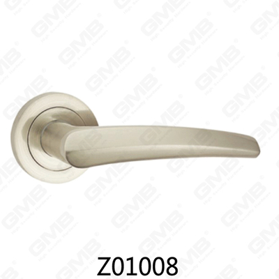 ידית דלת רוזטת אלומיניום מסגסוגת אבץ של Zamak עם רוזטה עגולה (Z01008)