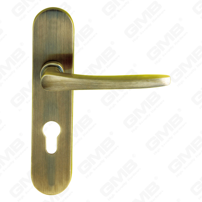 ידיות פליז ידית חומרה לדלת עץ מנעול ידית דלת על צלחת עבור מנעול שקע (B-PM1302-AB)