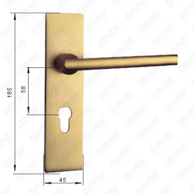 ידית דלת אלומיניום חמצן על ידית דלת צלחת (G401-G25-GS F)
